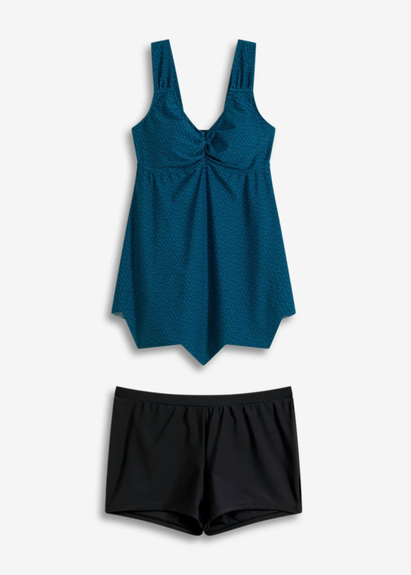 Tankini largo (2 piezas) de dobladillo irregular