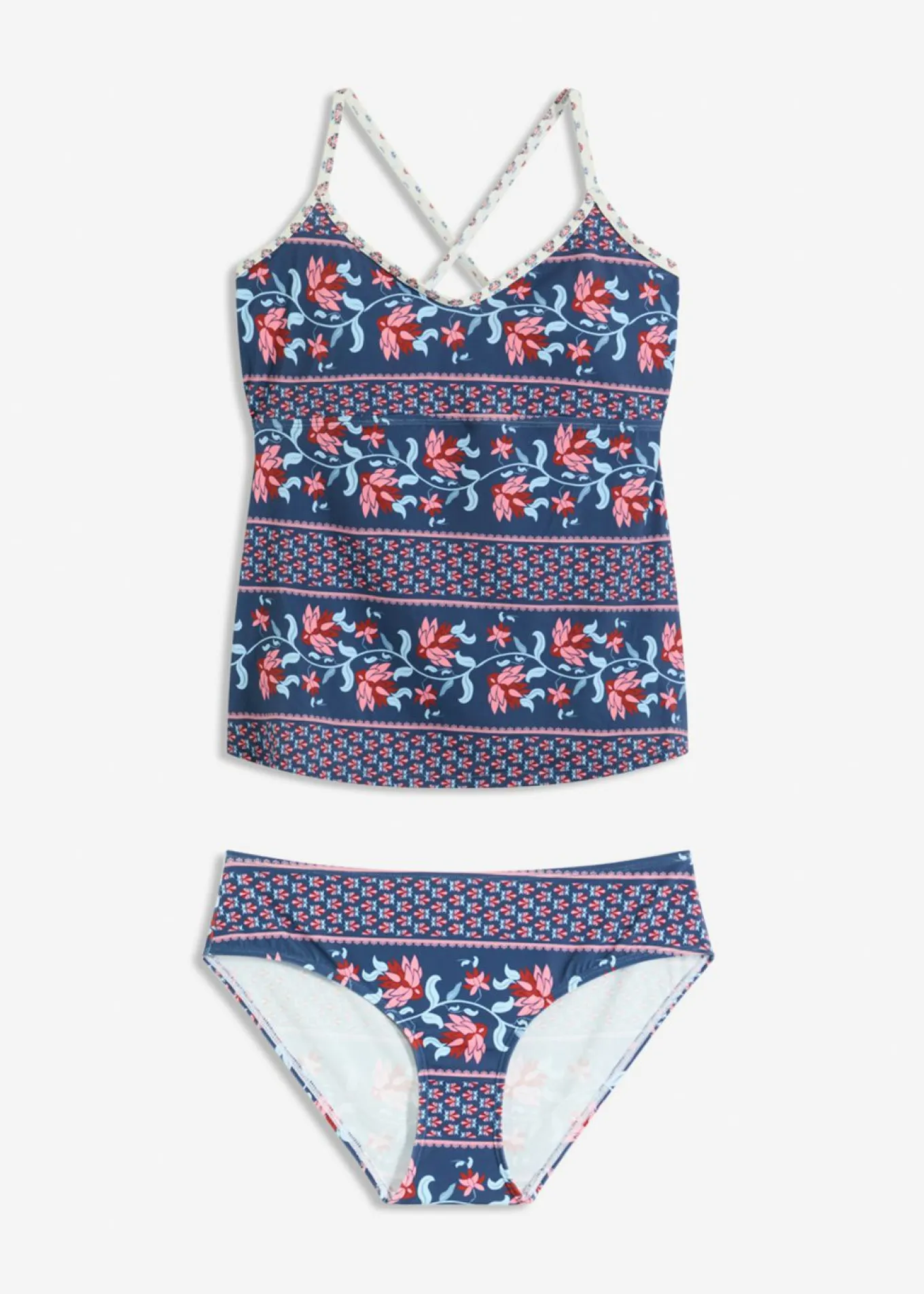 Tankini (2 piezas) con tirantes cruzados