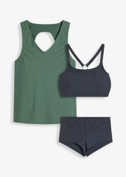 Tankini (3 piezas) con top tipo bandeau