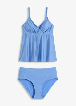 Tankini (2 piezas) de material brillante