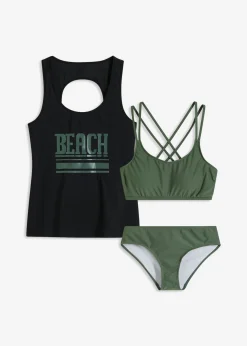 Tankini y sujetador (3 piezas)
