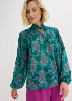 Túnica de gasa con patrón paisley