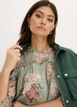 Túnica de gasa estampada