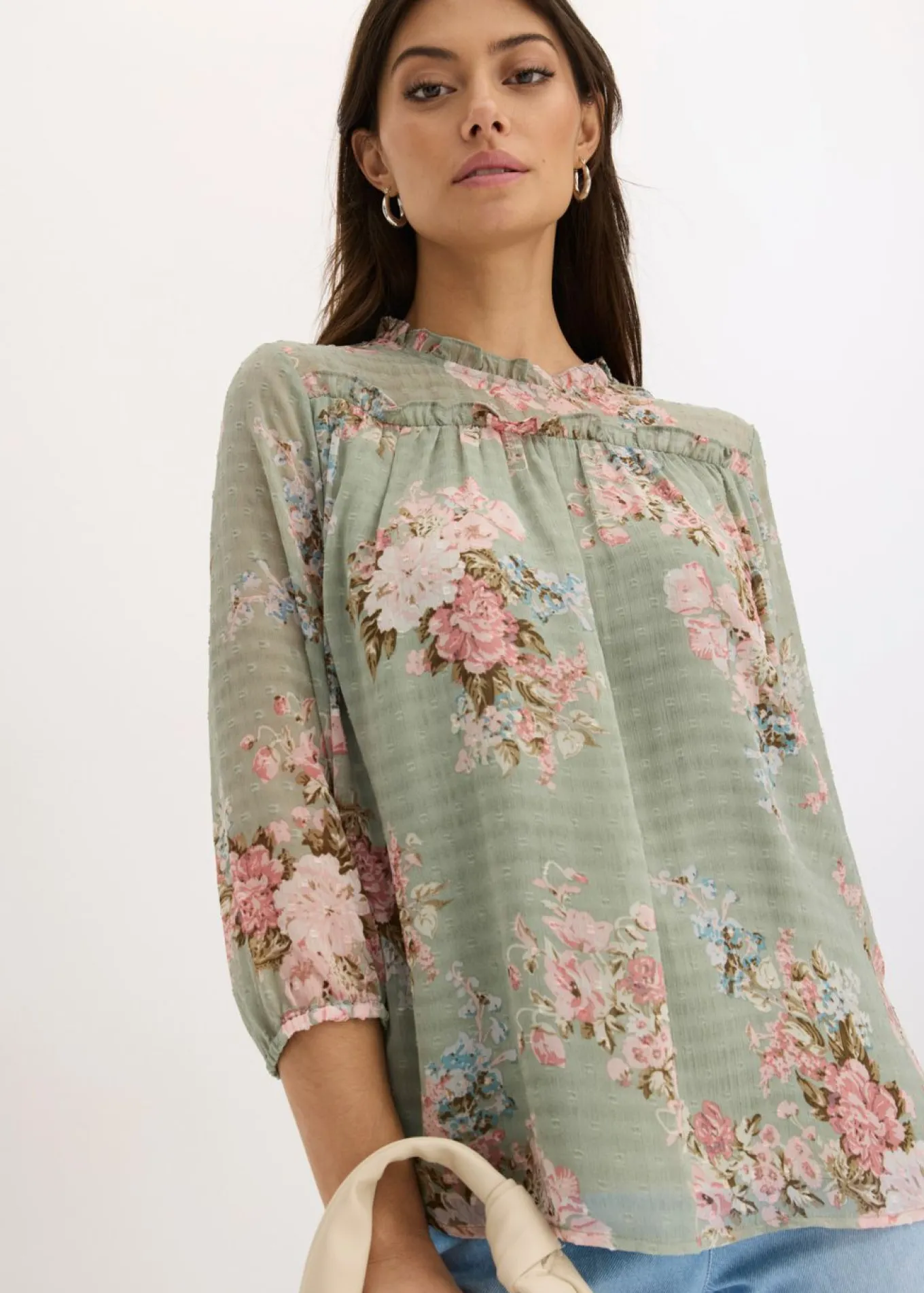 Túnica de gasa estampada