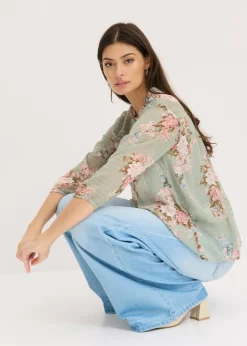 Túnica de gasa estampada