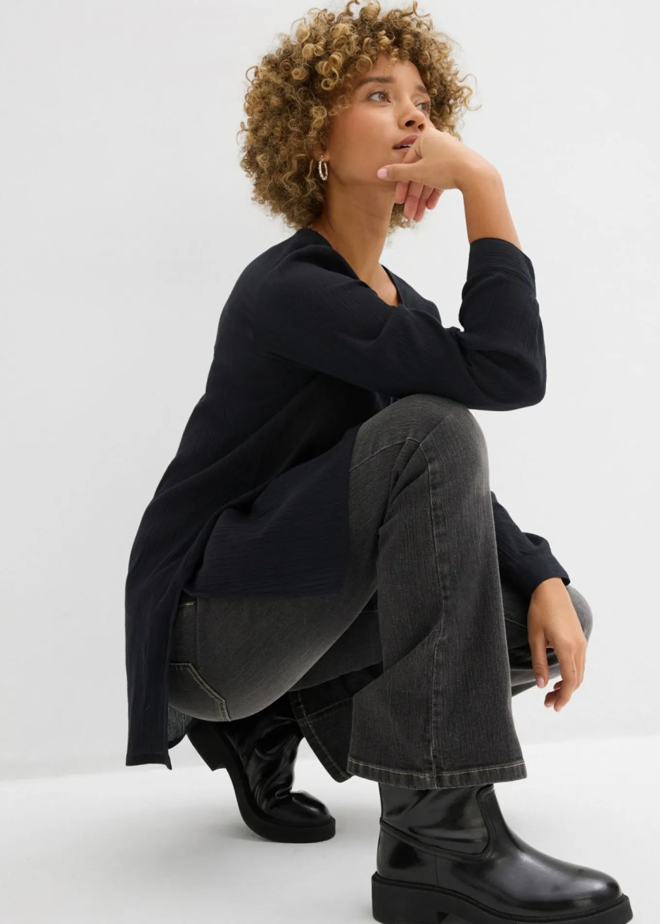Túnica larga de algodón