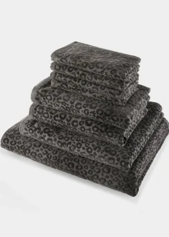 Toalla de mano de algodón con estampado de leopardo