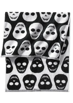 Toalla de mano de algodón con estampado de calaveras