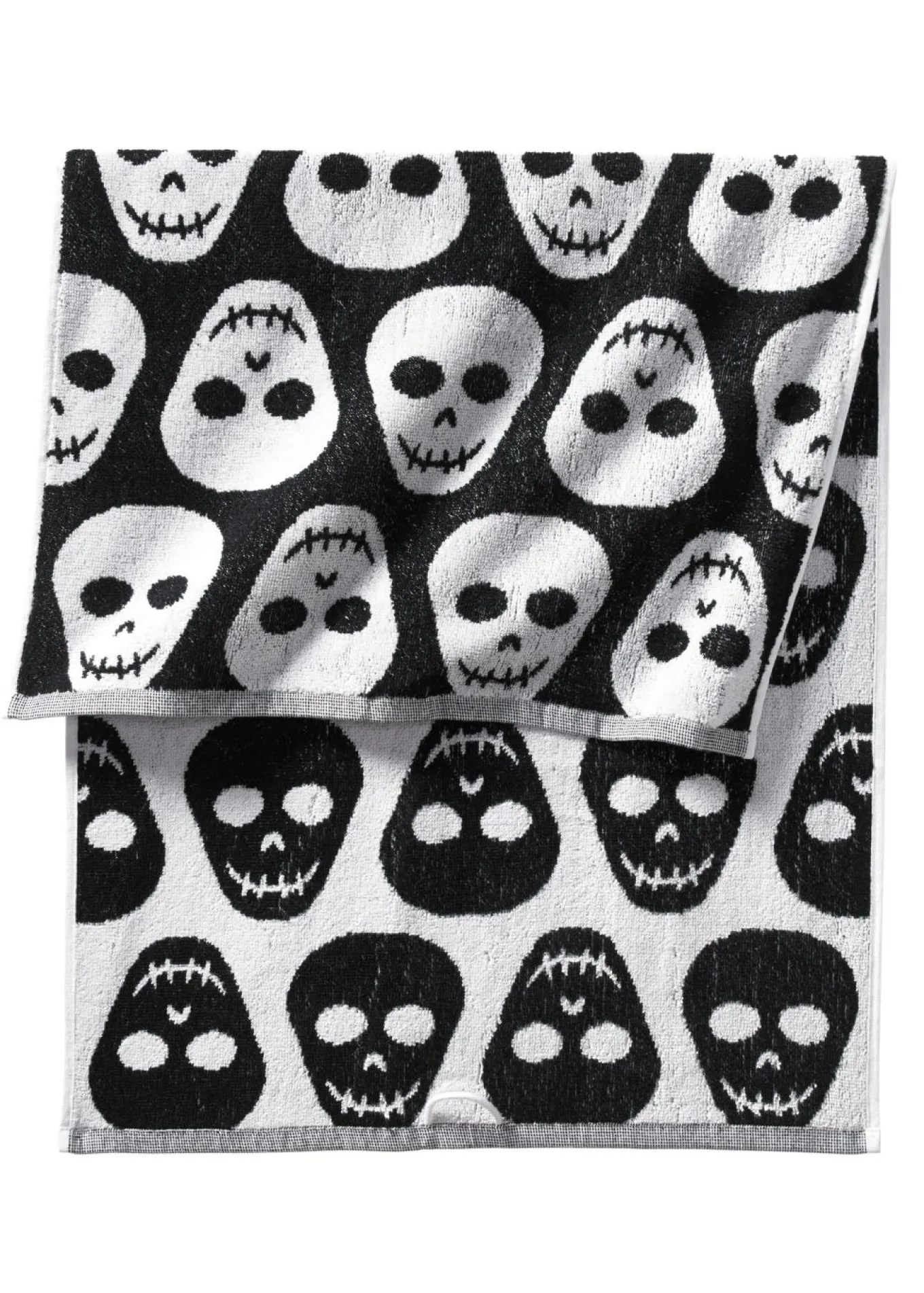 Toalla de mano de algodón con estampado de calaveras