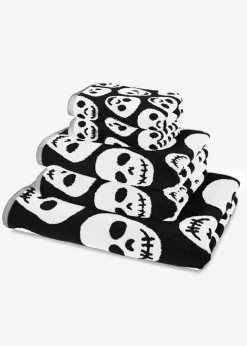 Toalla de mano de algodón con estampado de calaveras