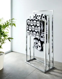 Toalla de mano de algodón con estampado de calaveras