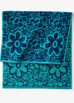 Toalla de mano de algodón con diseño jacquard de flores