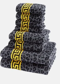 Toalla de mano de algodón con estampado de leopardo
