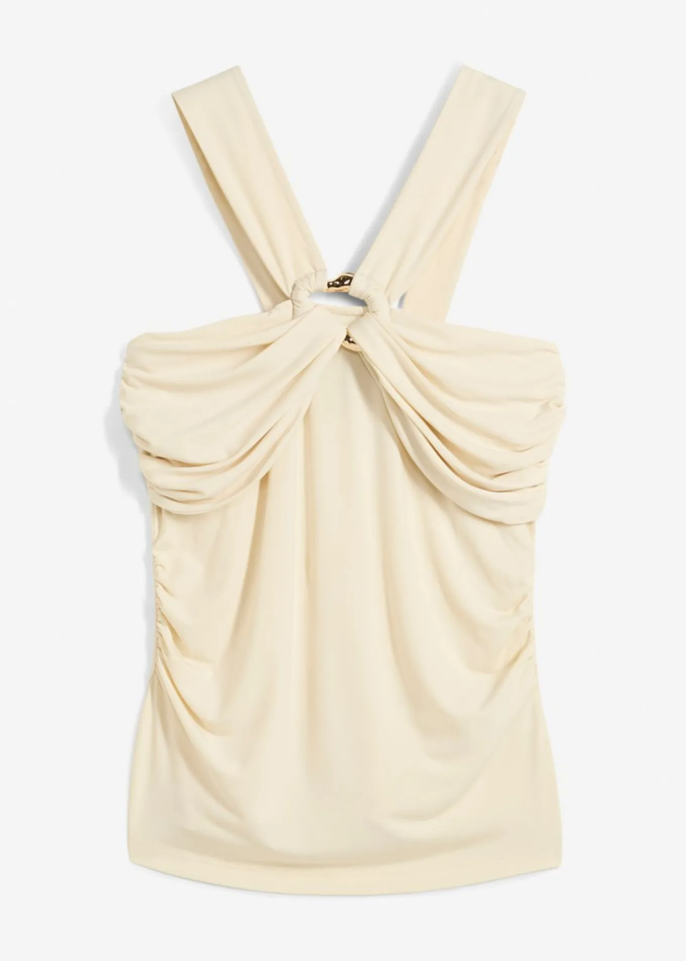 Top anudado al cuello con hebilla decorativa