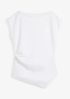 Top asimétrico de cómodo tejido de neopreno