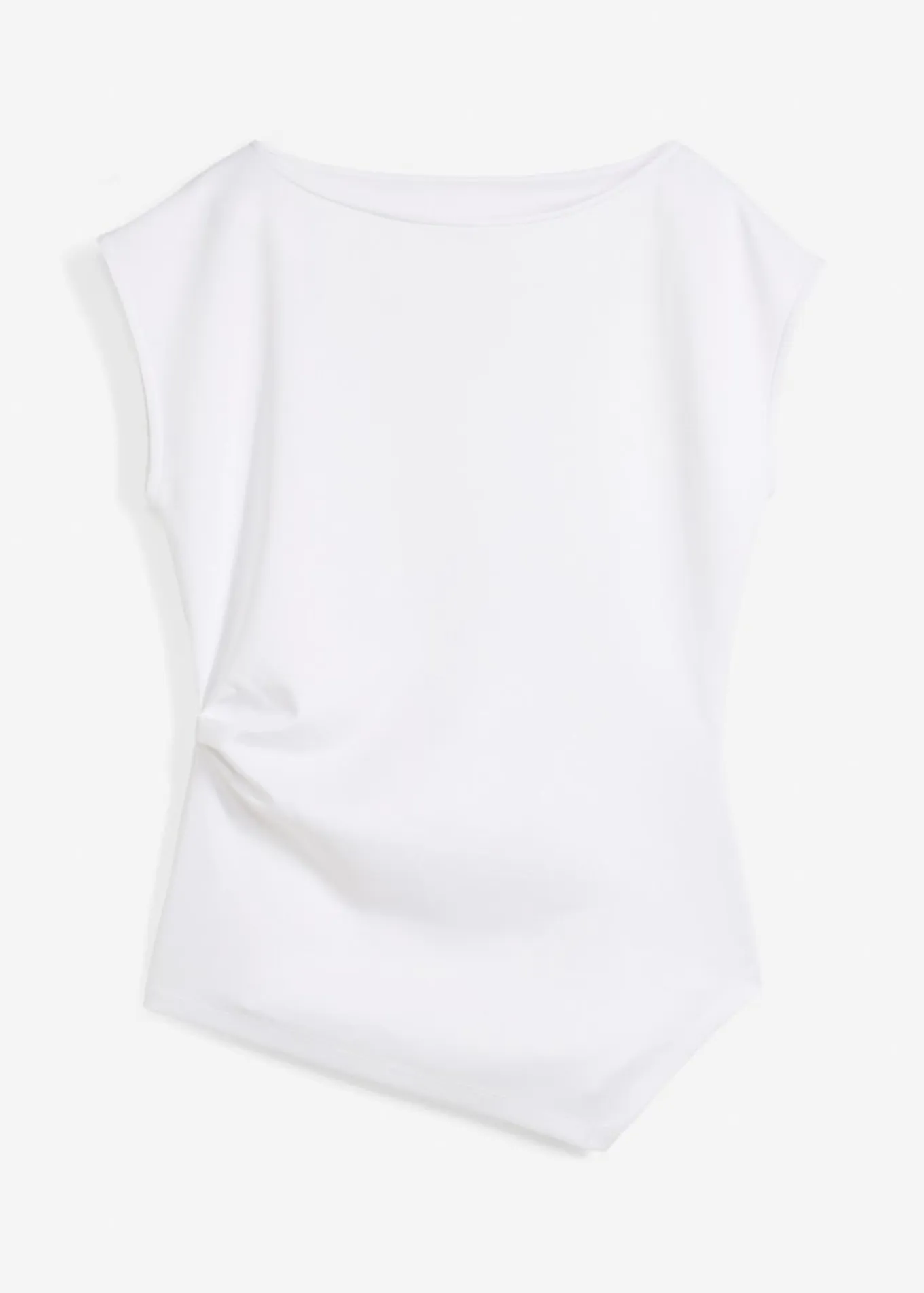 Top asimétrico de cómodo tejido de neopreno