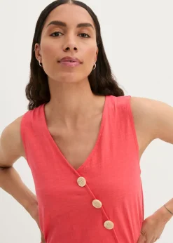 Top de algodón con diseño cruzado y cintura elástica