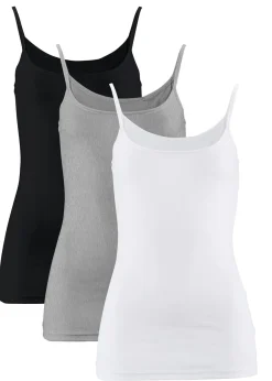 Top de algodón puro con tirantes finos (3 unidades)