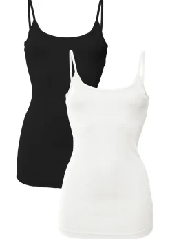Top de algodón puro con tirantes finos (2 unidades)