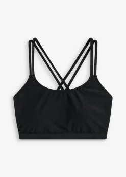Top de bikini bustier con tirantes cruzados