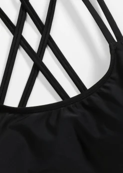 Top de bikini bustier con tirantes cruzados