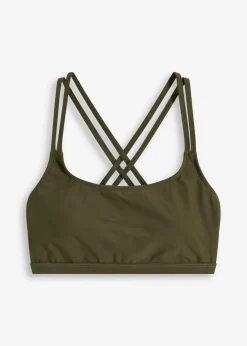 Top de bikini bustier con tirantes cruzados