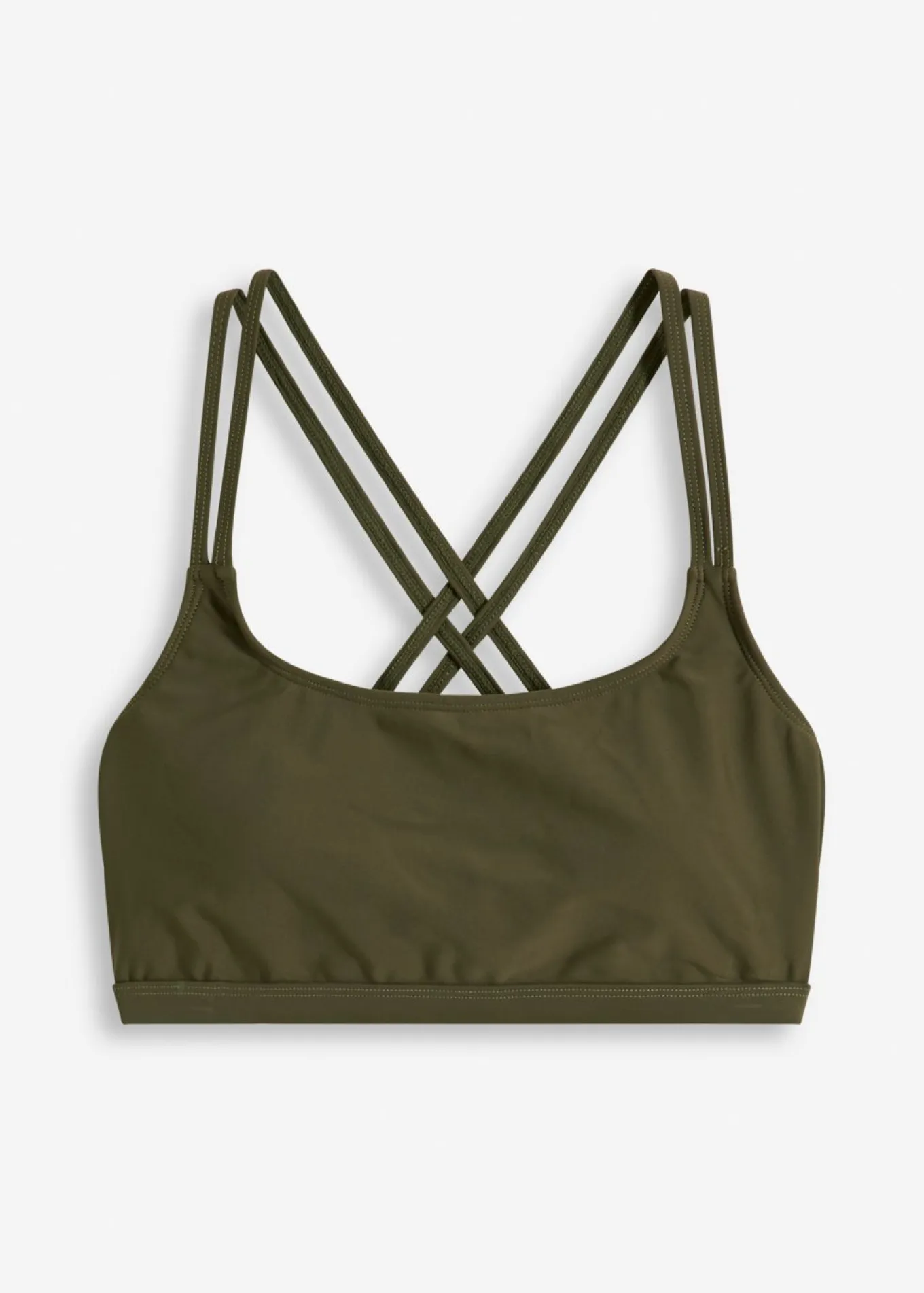 Top de bikini bustier con tirantes cruzados