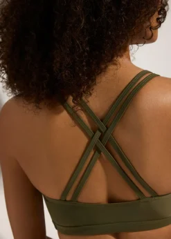 Top de bikini bustier con tirantes cruzados