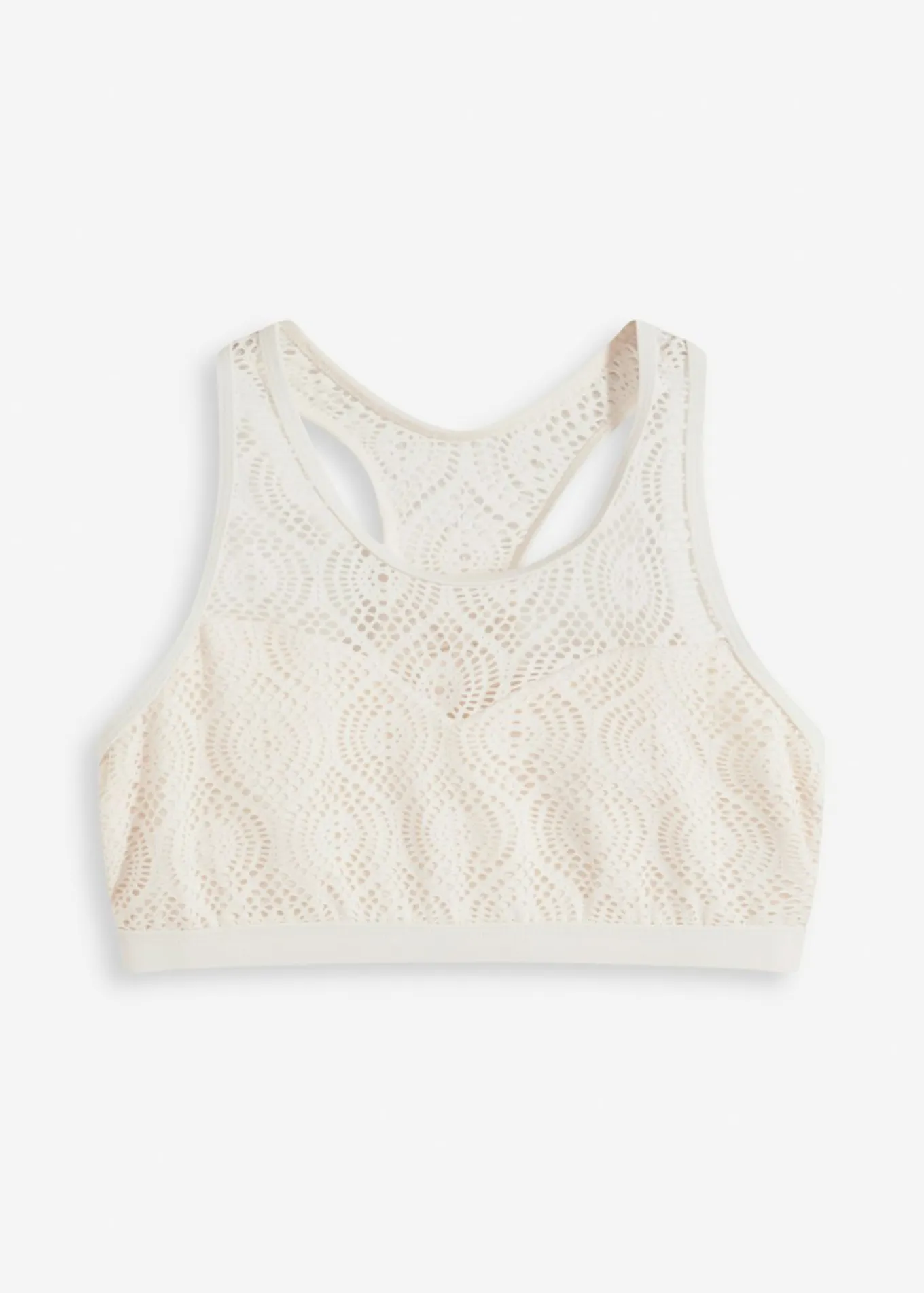 Top de bikini bustier con encaje