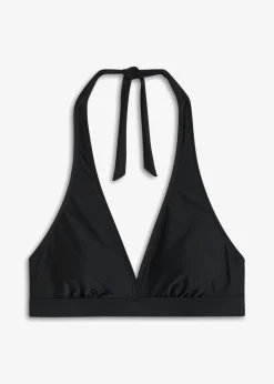 Top de bikini halter con escote en V