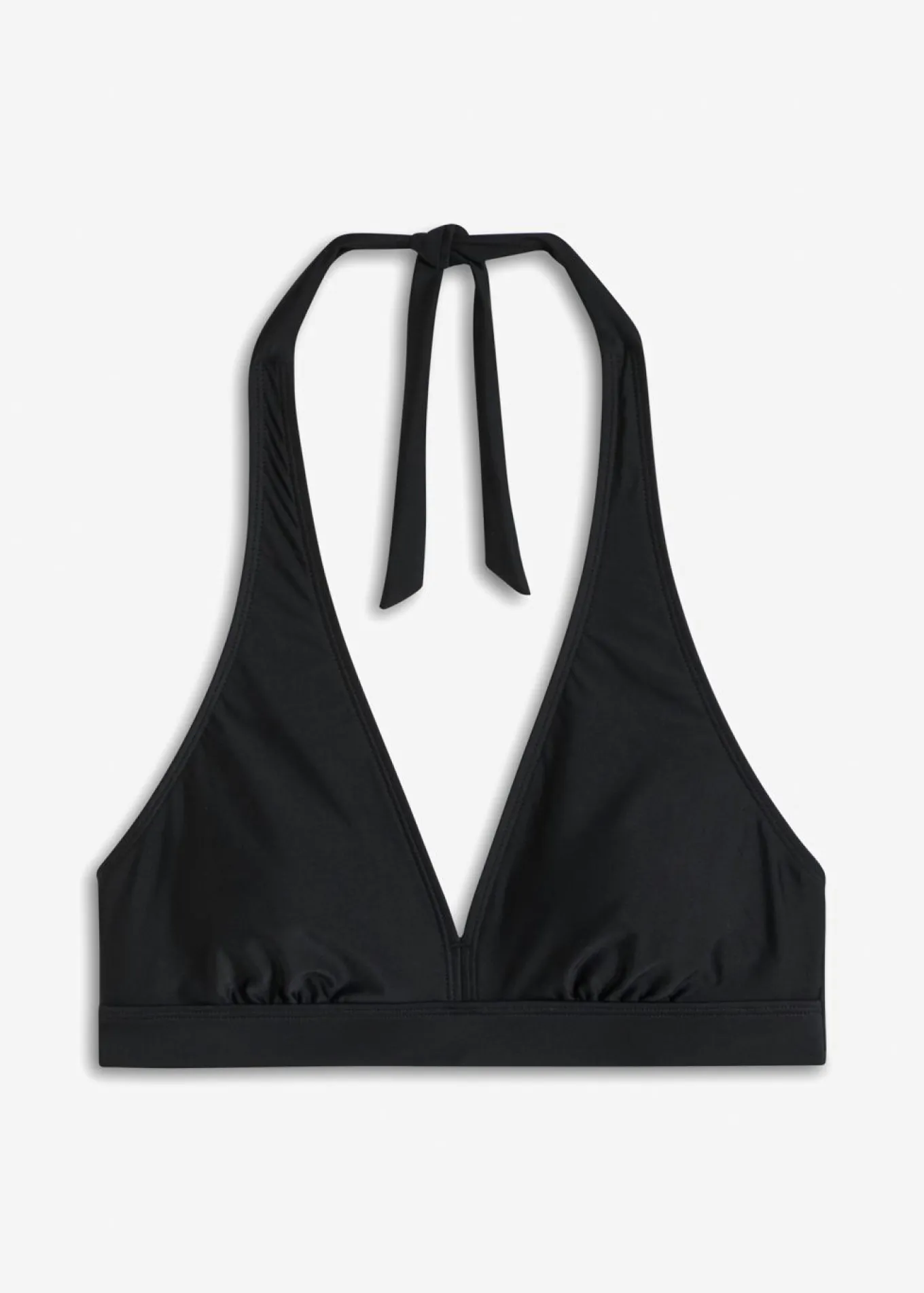 Top de bikini halter con escote en V