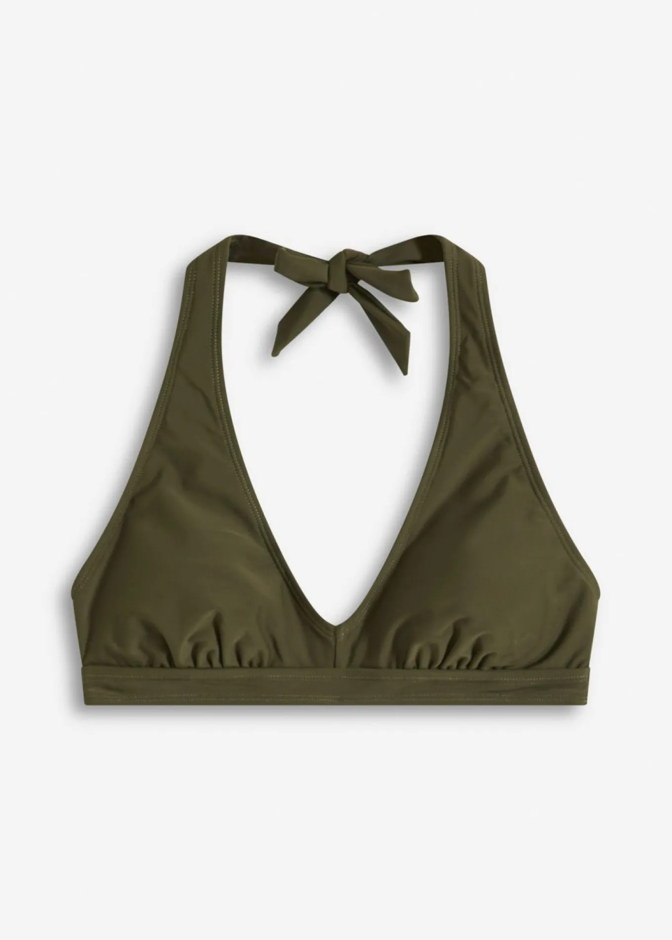 Top de bikini halter con escote en V