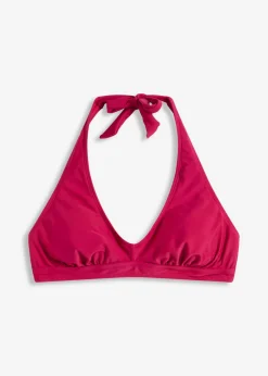 Top de bikini halter con escote en V