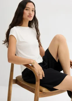 Top de canalé de mezcla suave de modal