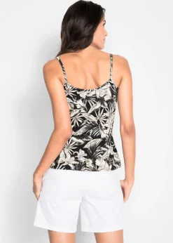 Top de mezcla de viscosa suave con tirantes finos
