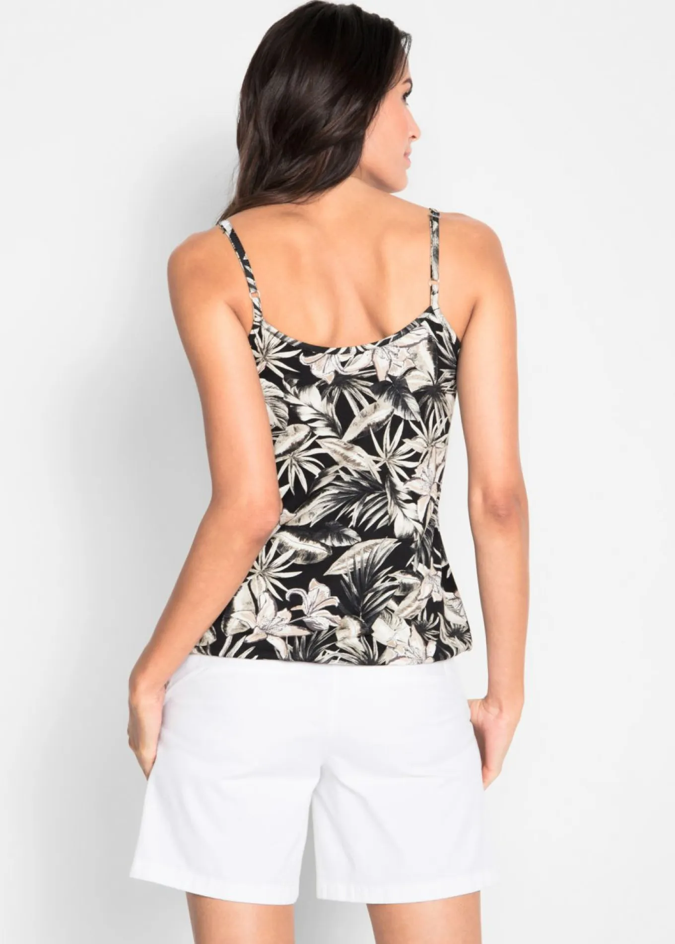 Top de mezcla de viscosa suave con tirantes finos