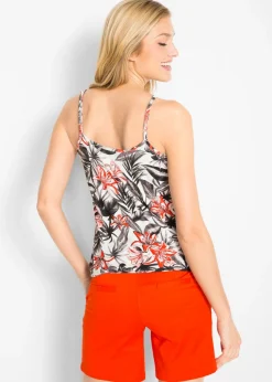 Top de mezcla de viscosa suave con tirantes finos