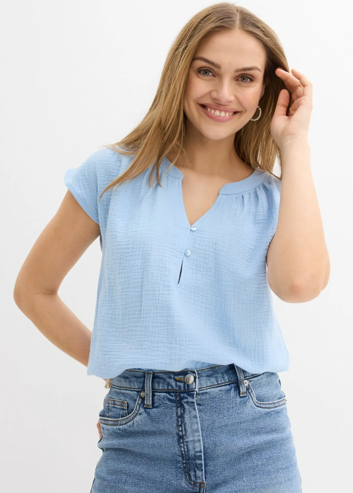 Top de muselina de algodón puro