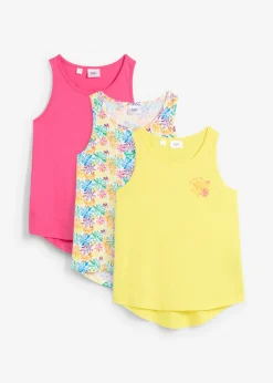 Top de punto (3 unidades) para niñas de algodón orgánico