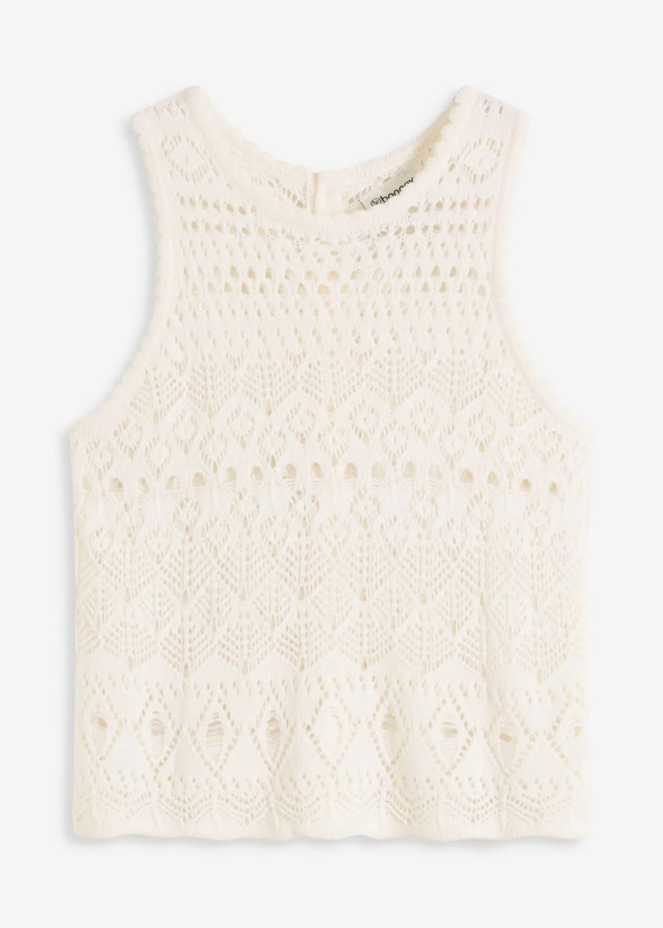 Top de punto con patrón de punto calado