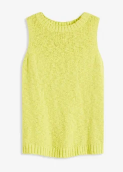 Top de punto de algodón con textura nudosa