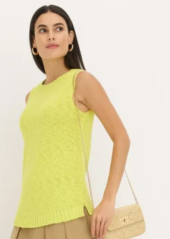Top de punto de algodón con textura nudosa
