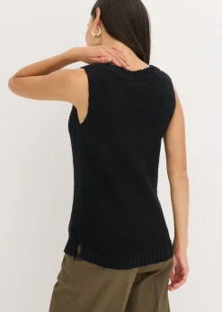 Top de punto de algodón con textura nudosa