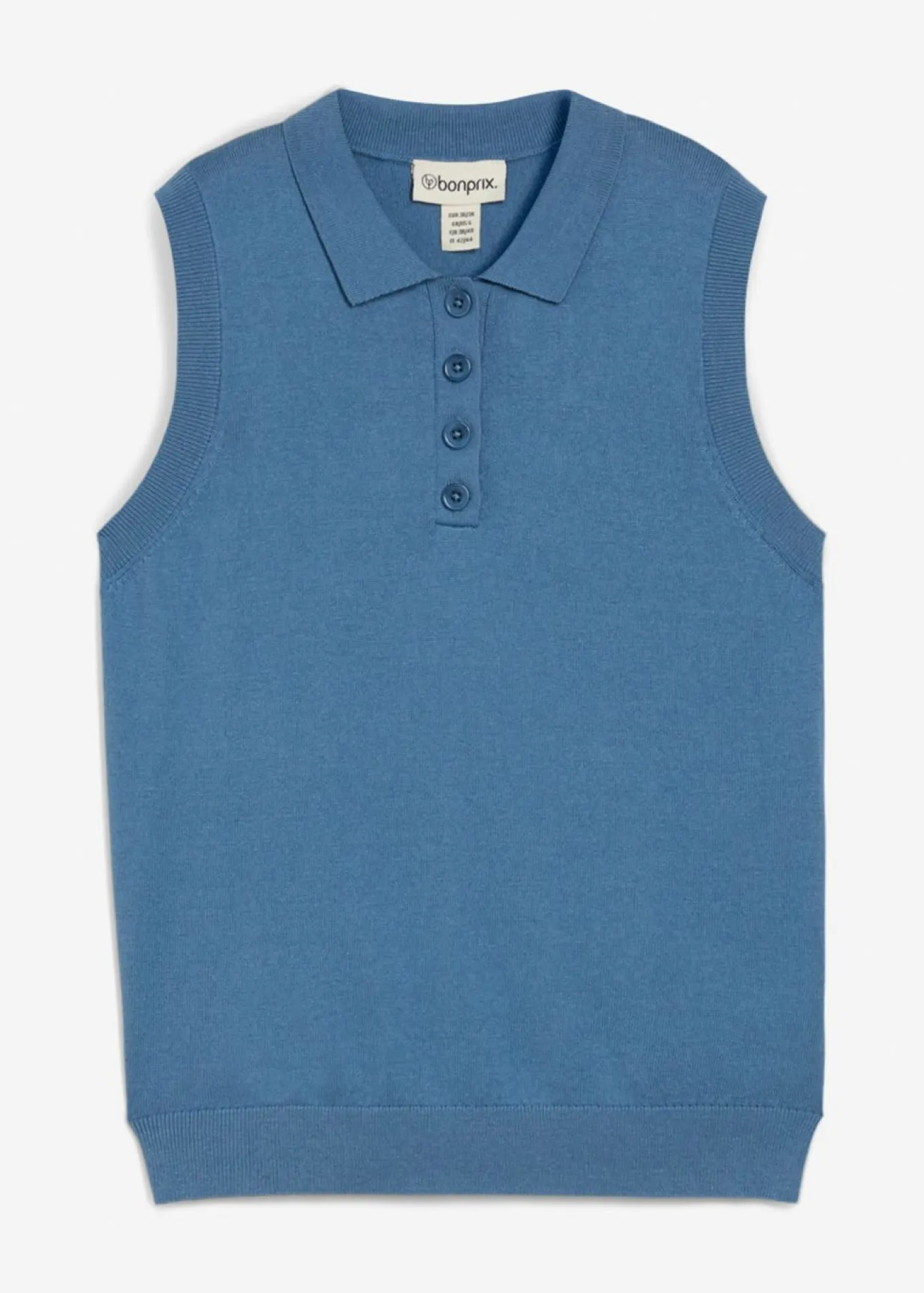 Top de punto fino con contenido de seda y cuello tipo polo