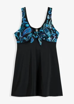 Top de tankini largo con tirantes anchos