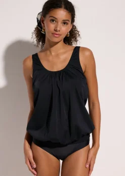 Top de tankini oversize con corte de globo