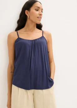 Top de viscosa fluida con tirantes finos