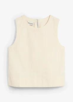 Top tipo blusa de mezcla de lino