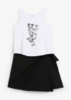 Top y falda pantalón (2 piezas) para niñas de algodón orgánico