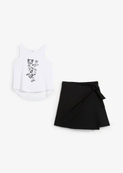 Top y falda pantalón (2 piezas) para niñas de algodón orgánico